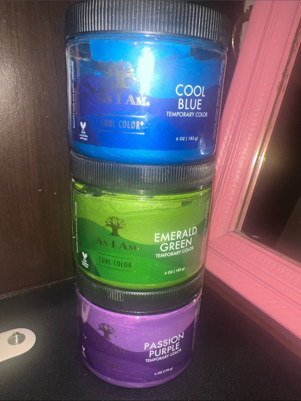 Temporary Hair Color - Cool Blue, Emerald Green, Passion Purple